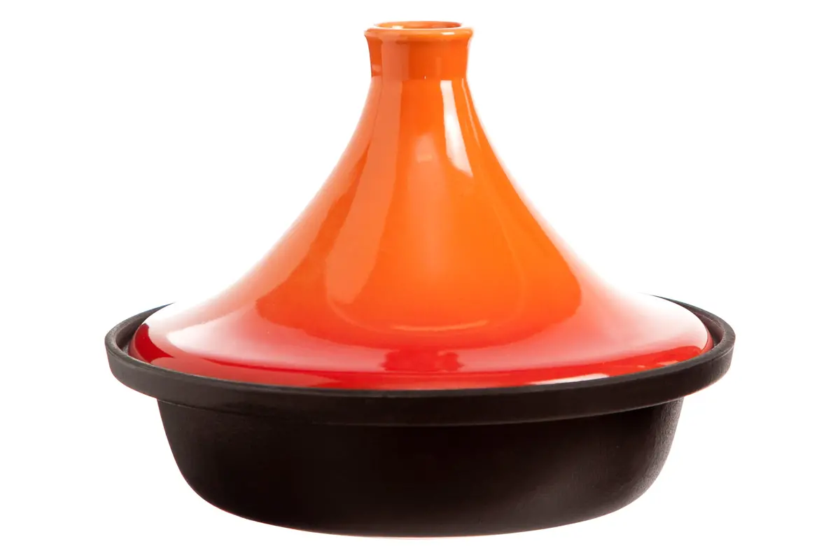 Cosy & Trendy Tajine Inductie - Zwart / Oranje - Ø 25 Cm - Zonder Anti-Aanbaklaag  - Geschikt Voor Alle Warmtebronnen 1
