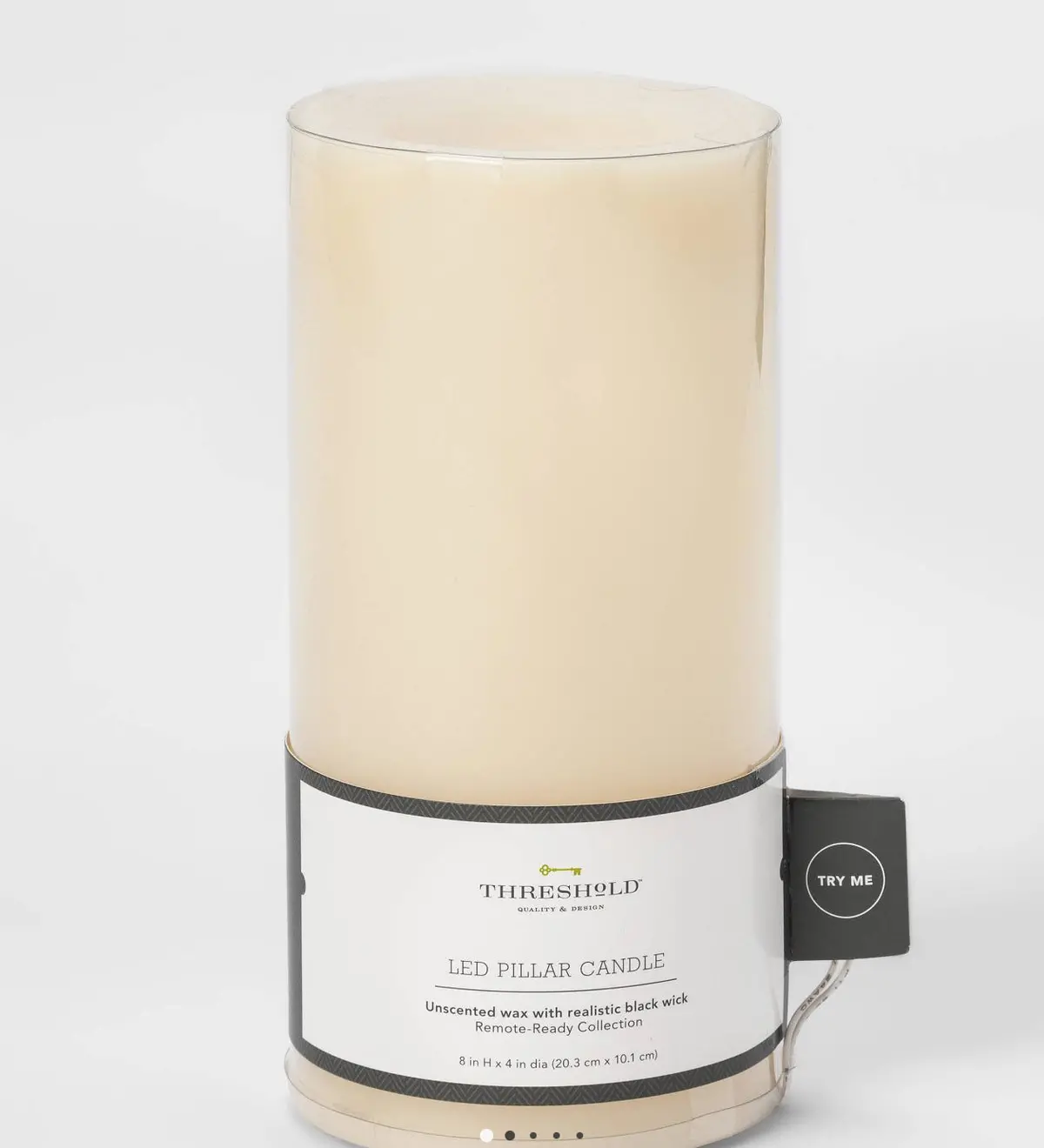 8’’X4’’ Led Flameless Black Wick Candle Cream 1