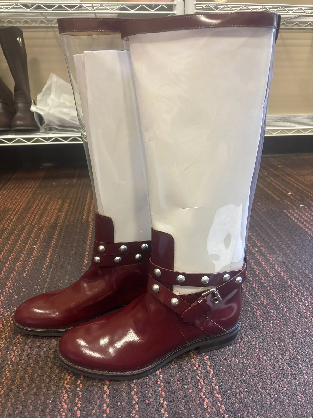 Ladies See By Chloe Panel Rain Boots - Clear/Brown - Size 42 1