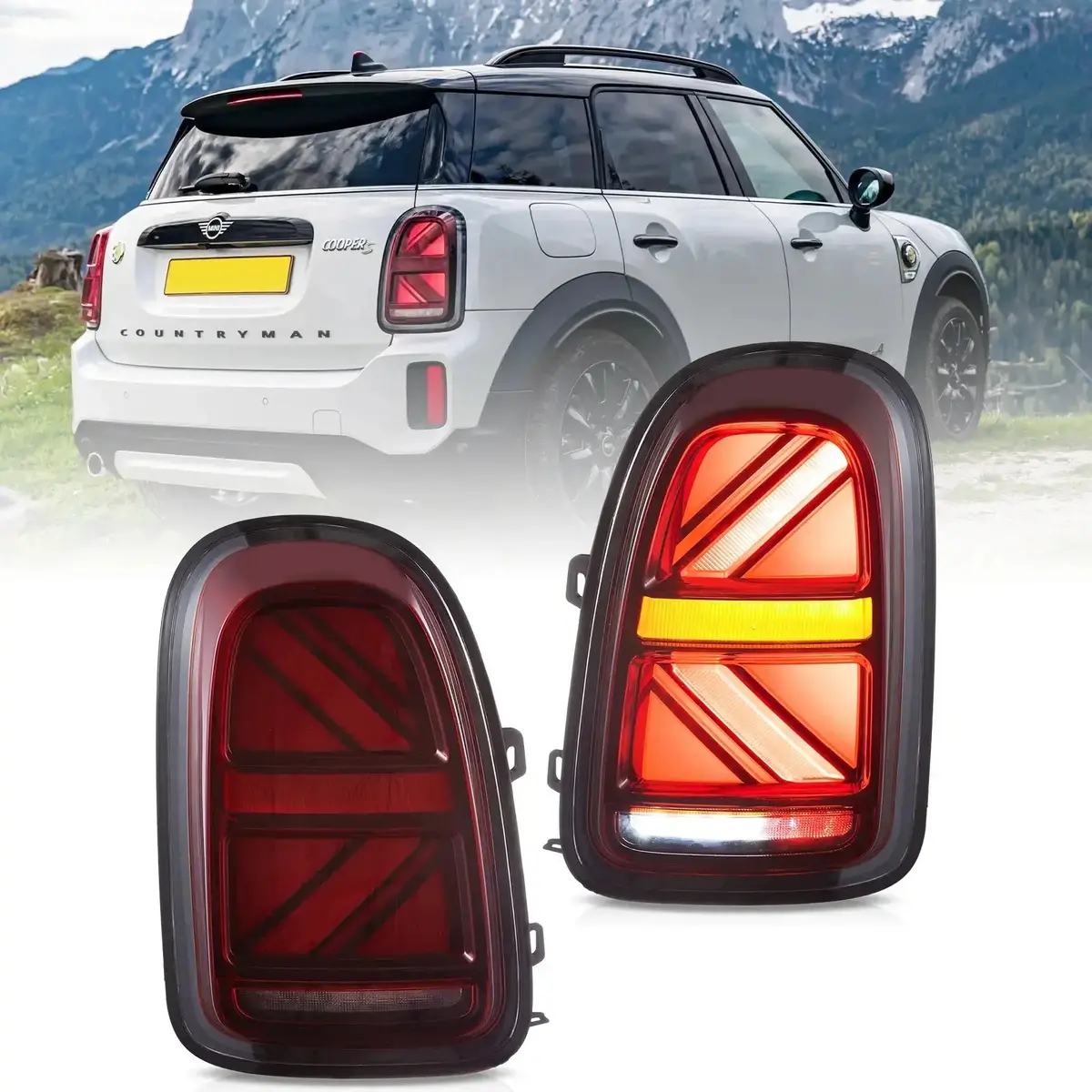 Led Tail Lights Assembly With W/Sequential Turn Signal For 2017-2023 Bmw Mini Countryman F60 1