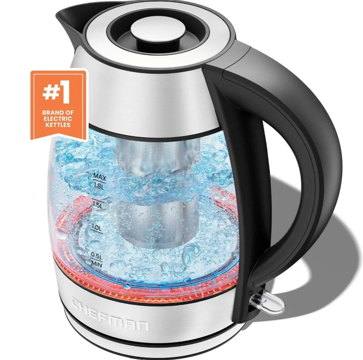 1.8L - Rapid Boil Kettle With Keep Warm And Tea Infuser - Stainless Steel 1