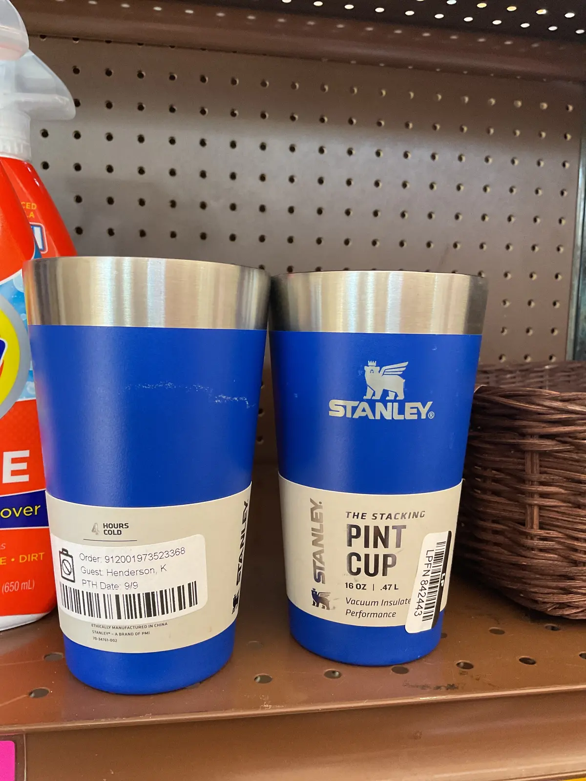 Stanley 16 Oz Stainless Steel Stacking Pint Cup- Blue ( Slight Imperfections) As Is 1