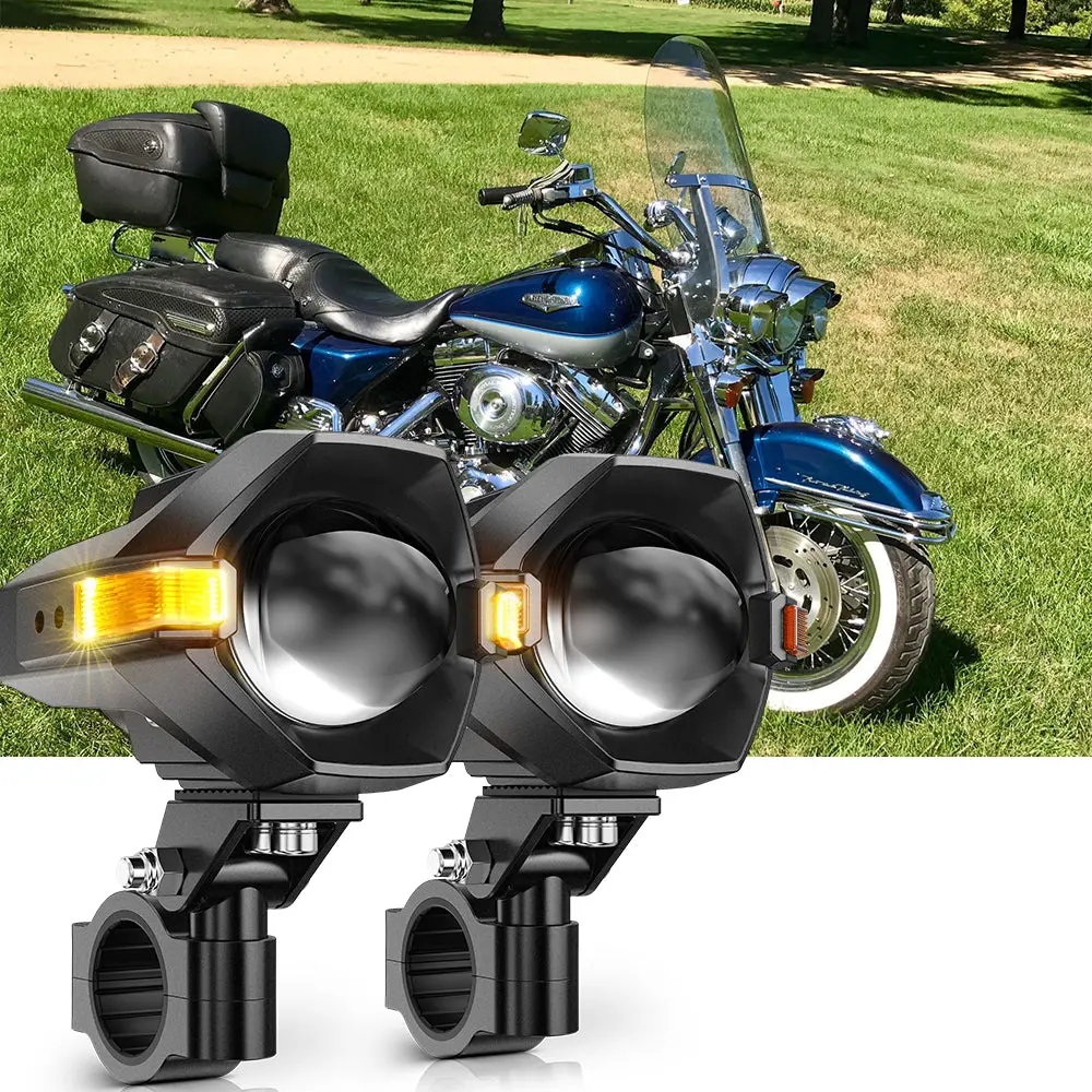 1999 Harley Road King Classic Motorcycle Led Spotlight Light 3+5 Light Modes Mt8 Series 1