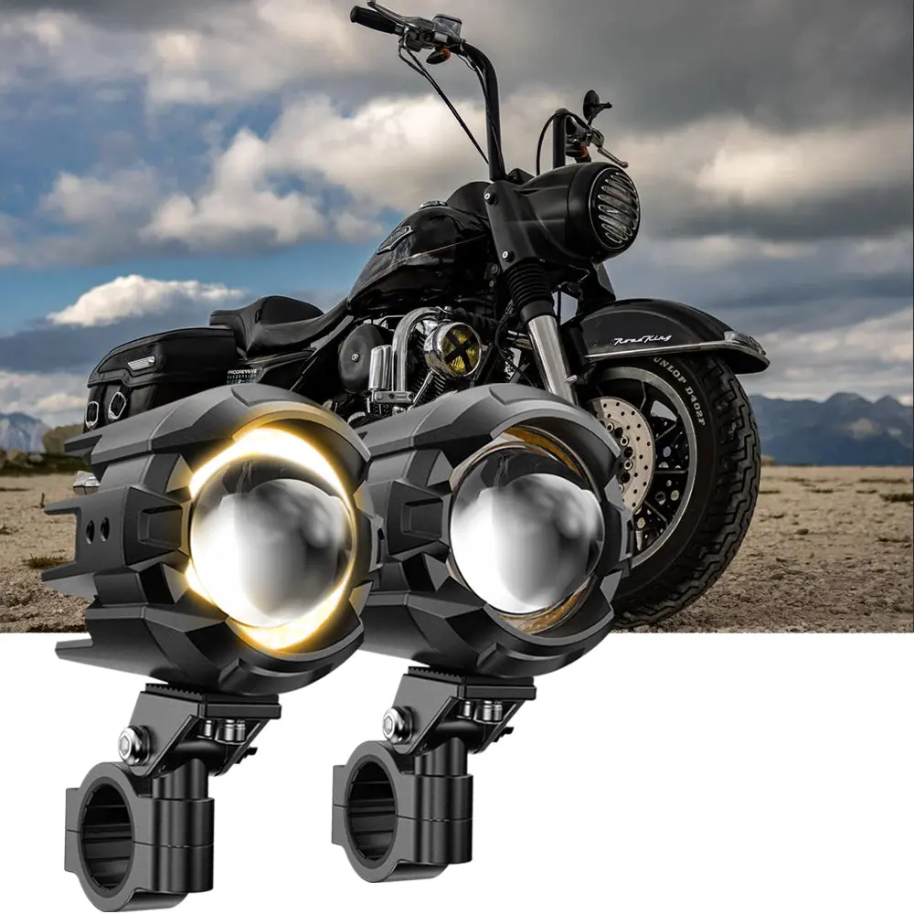 1999 Harley Road King Classic Motorcycle Led Spotlight Light 3+5 Light Modes 1