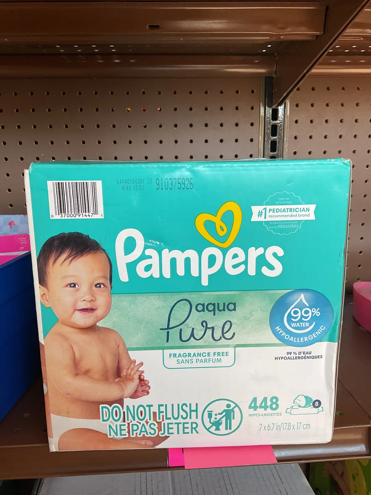 Pampers Aqua Pure Sensitive Baby Wipes - 448Ct 1