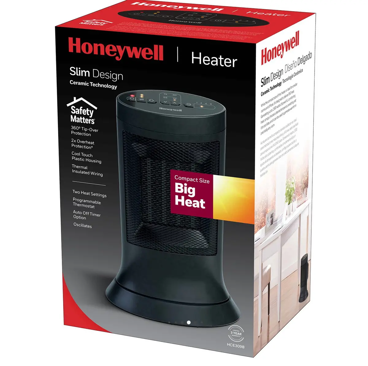 Digital Ceramic Compact Tower Heater Black 1