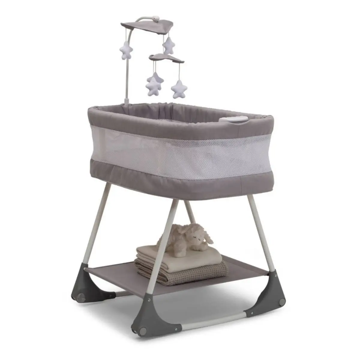 Simmons Kids' Shooting Star Rocking Bassinet With Airflow Mesh - Platinum 1