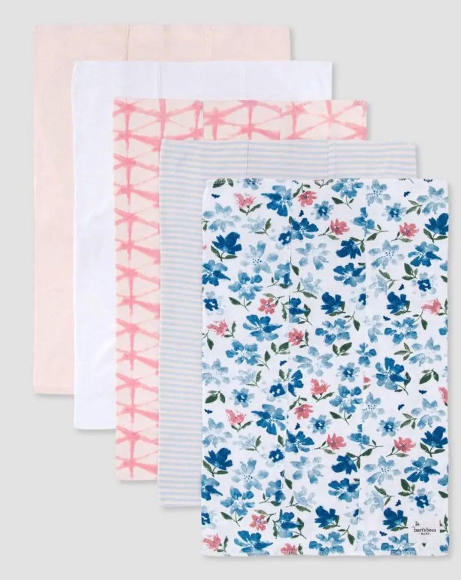 Burt's Bees Baby° Set Of 5 Botanical Garden
Dawn Burp Cloth - Light Pink 1