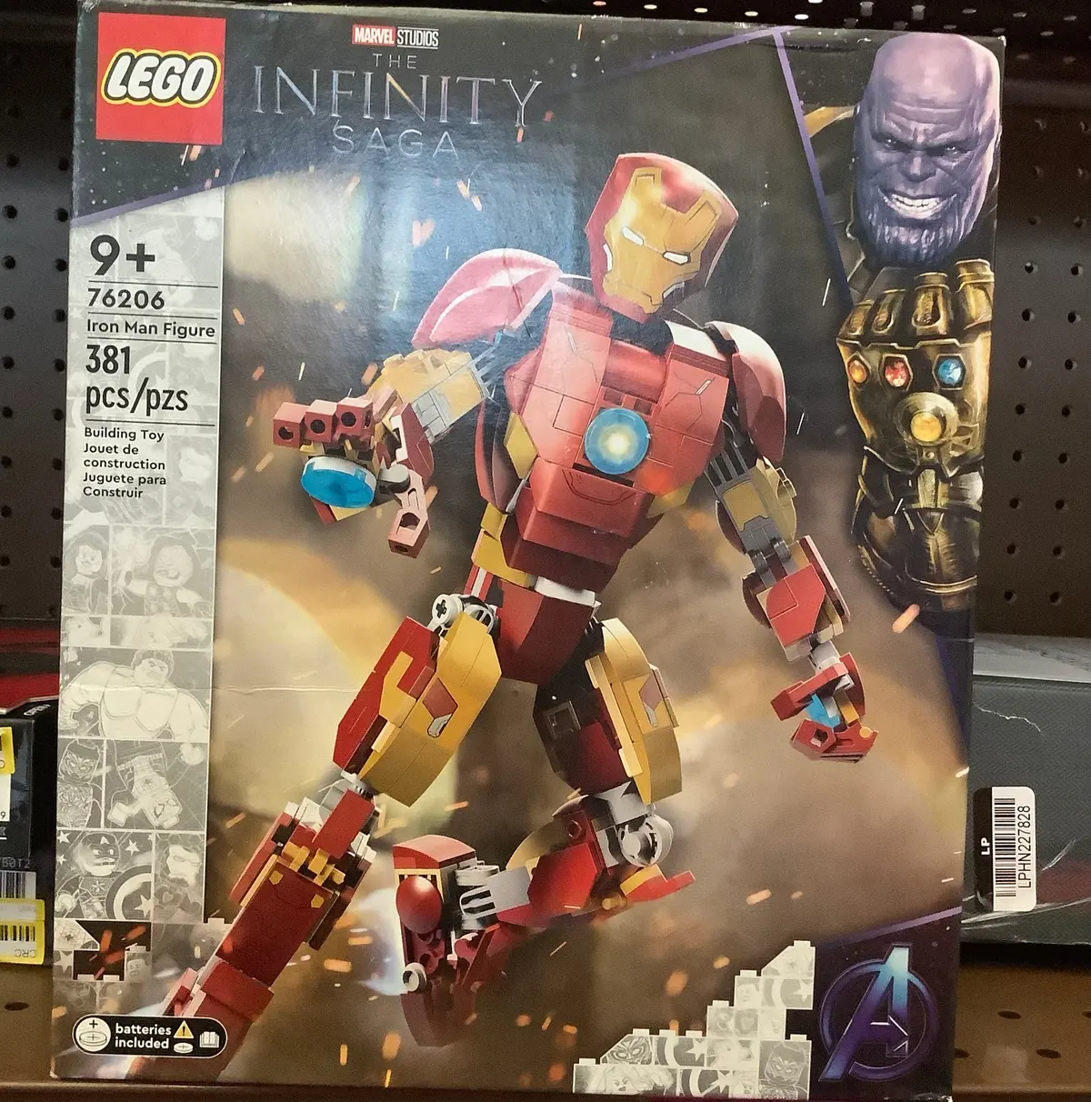Lego Marvel Iron Man Figure 76206 Collectible Buildable Toy, Kids Bedroom Display Model From Avengers: Age Of Ultron, Infinity Saga Set 1