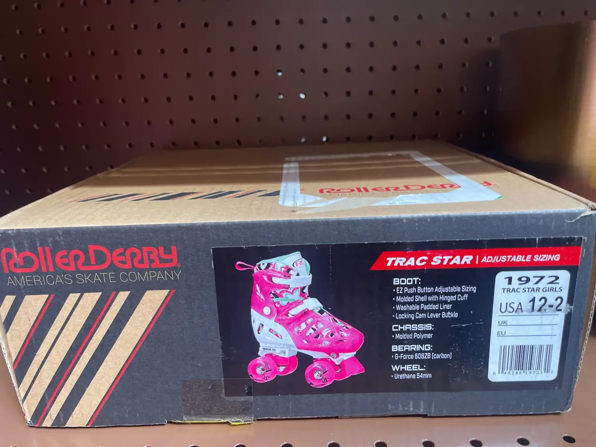Roller Derby Trac Star Youth Kids' Adjustable
Roller Skate - White/Pink M (12-2) 1