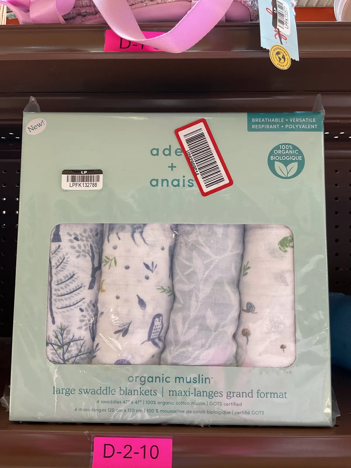 Aden + Anais Essentials Organic Swaddle Blanket -Outdoors
- 4Pk 1