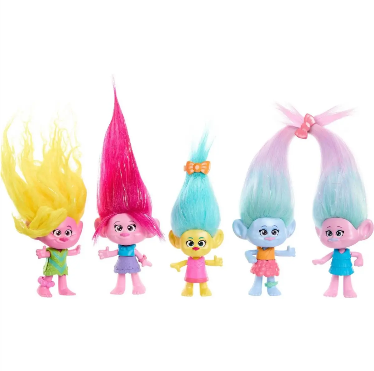 Dreamworks Trolls Band Together Shimmer Party Multipack With 5 Small Dolls & 2 Hair Accessories 1