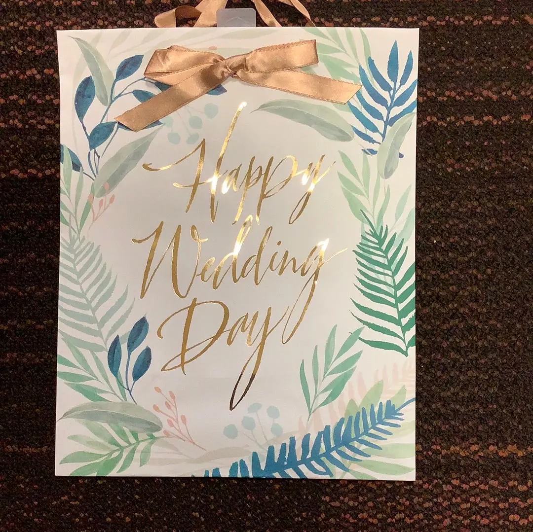 National Brand Happy Wedding Day Floral Accents Gift Bag 1