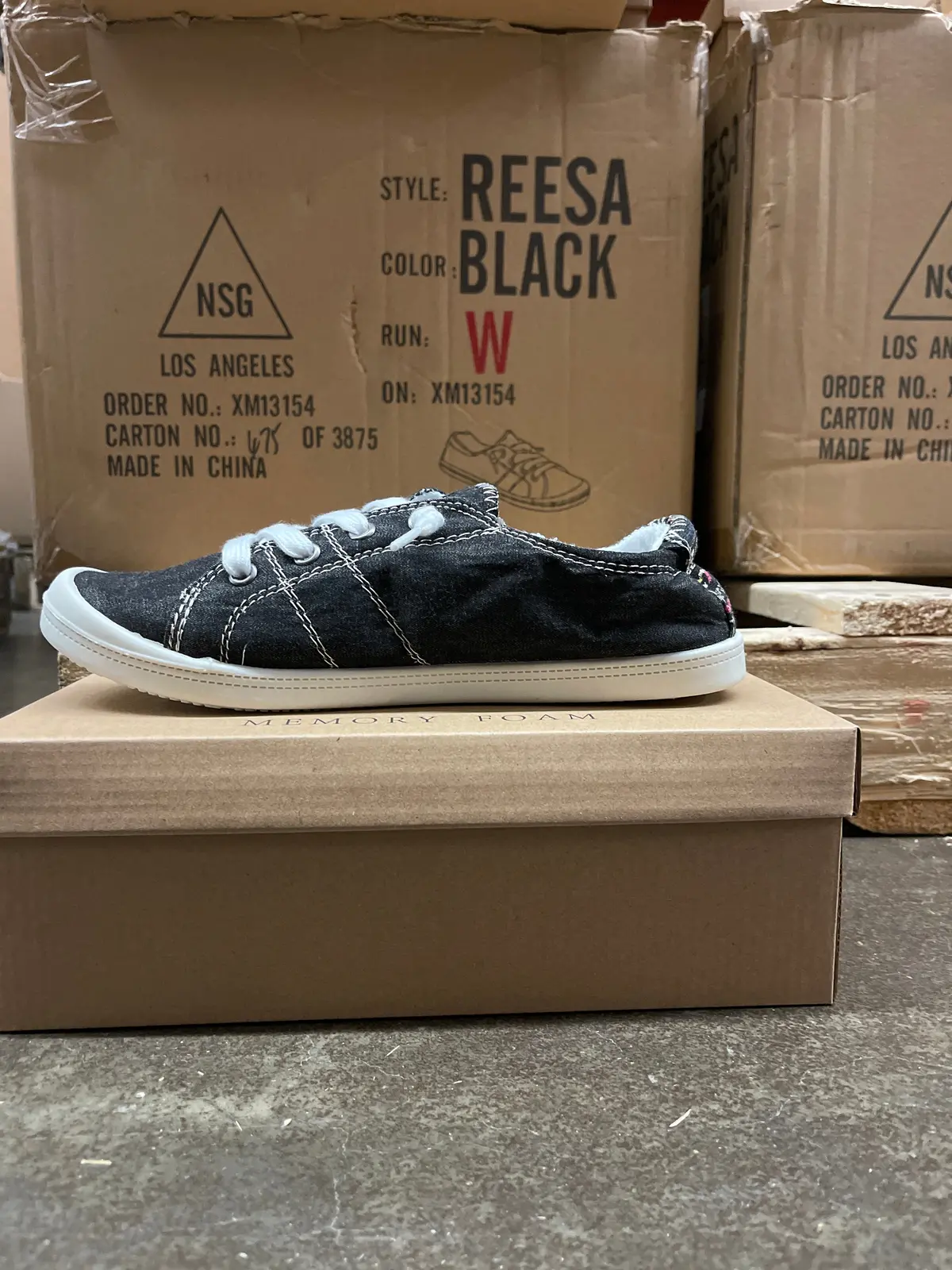 Ladies Dunes Sport Shoes(Wide) (Memory Foam)- Reesa Black - Clearance 1
