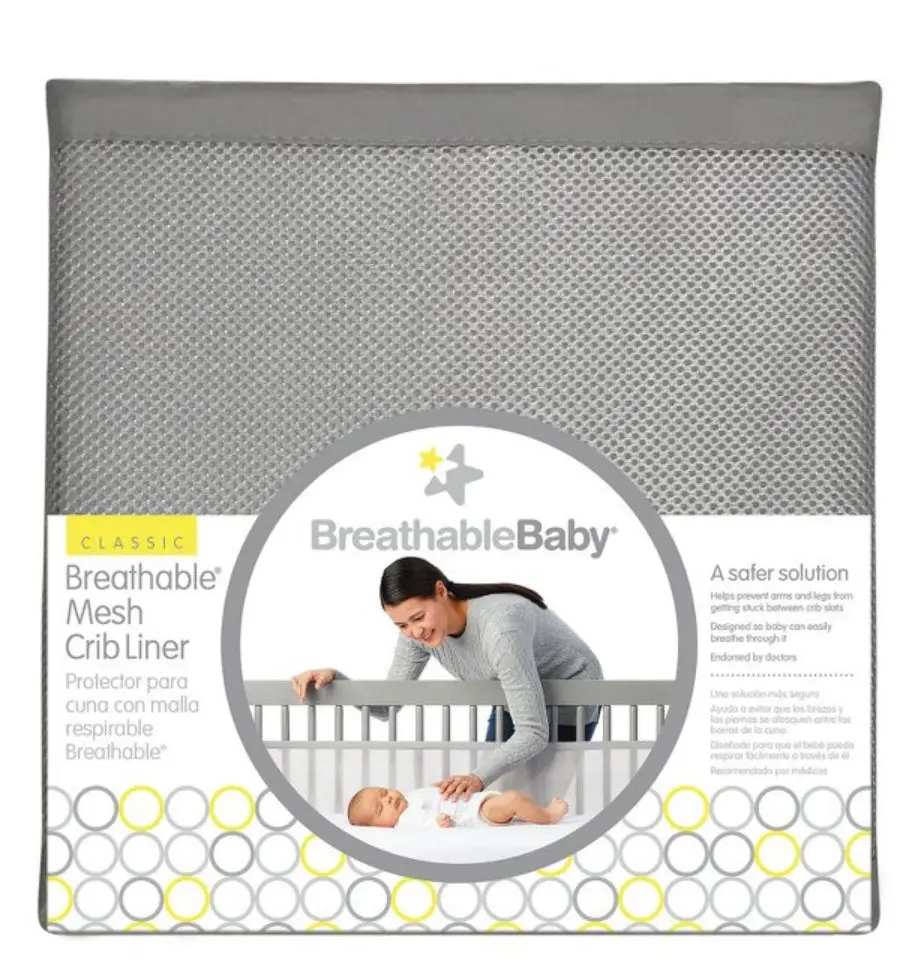 Breathablebaby Breathable Mesh Crib Liner - Classic Collection - Gray 1