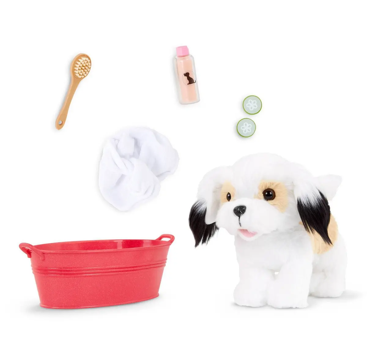 Our Generation Spa Day Pup Posable 6” Shih Tzu Pet Accessory Set 1