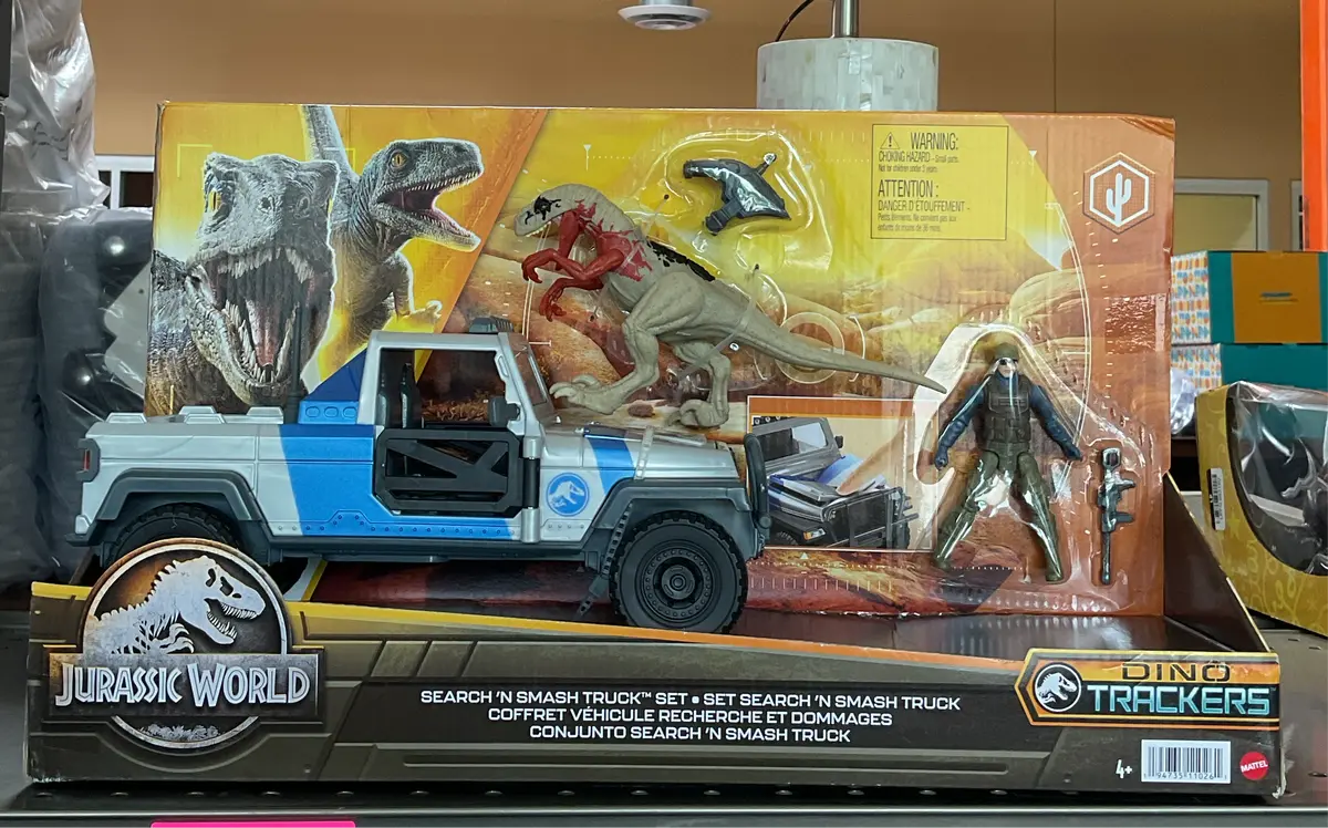 Jurassic World Search 'N Smash Truck Set With Atrociraptor Dinosaur And Human Action
Figures 1