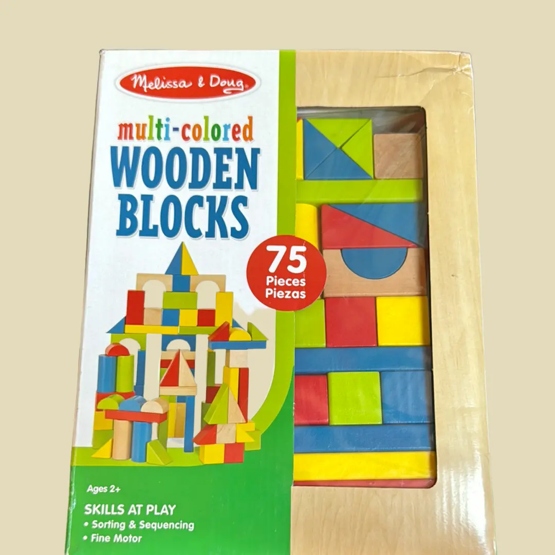 Melissa&Doug Multi-Colored Wooden Blocks 75Pc 1