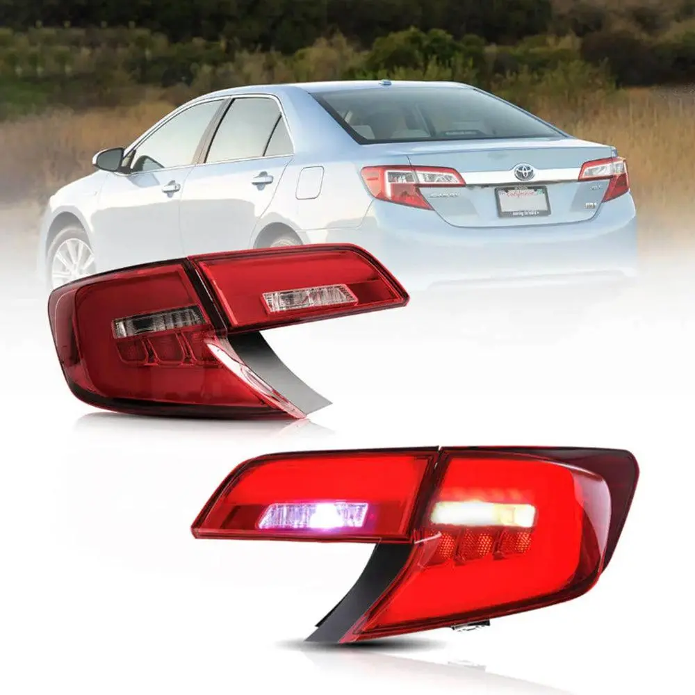 Led Tail Lights Assembly With Amber Turn Signal For 2012-2014 Toyota Camry Xv50 Regular Models Pre-Facelift 1