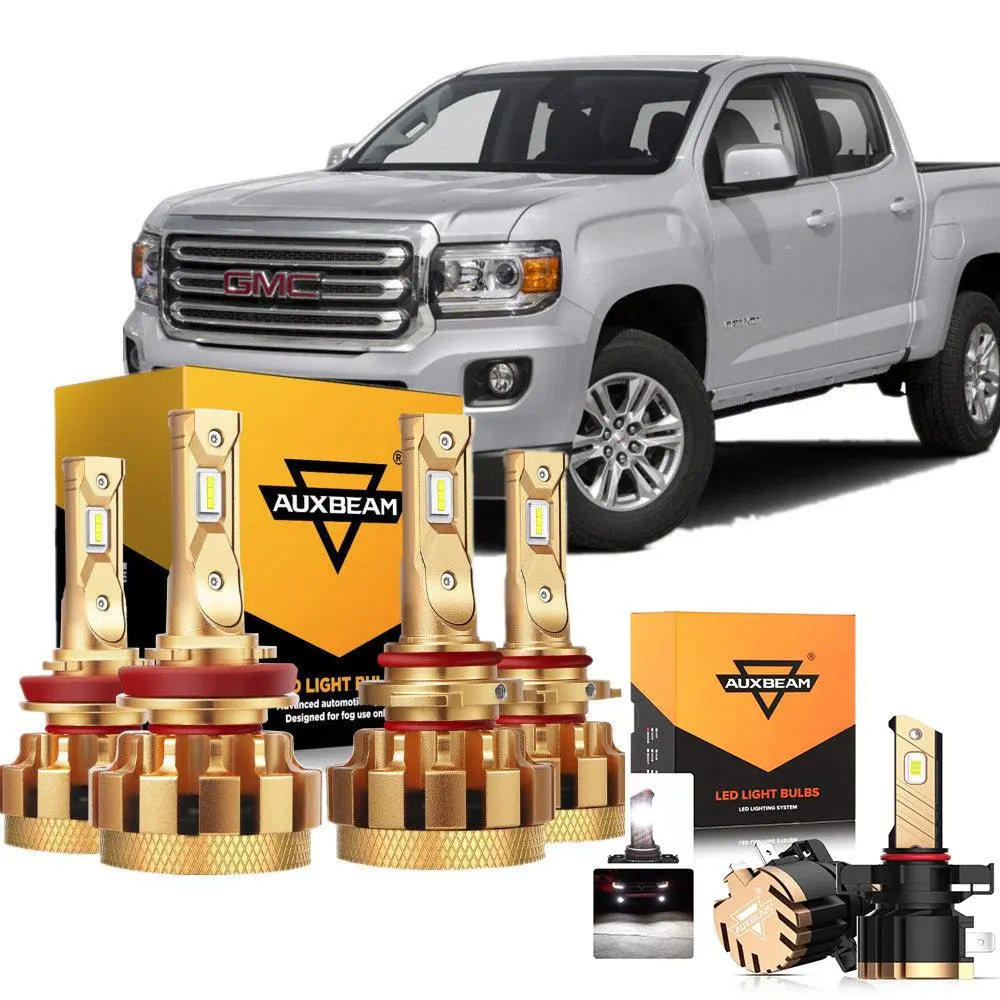 For 2015-2019 Gmc Canyon F-16 Plus Series Built-In Canbus Automotive Grade 14000Lm Led Light Bulbs High Low Beam Bundle 1