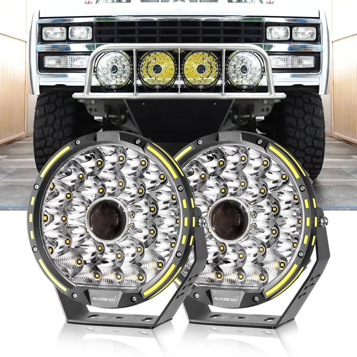 (2Pcs/Set) 9 Inch 270W 37776Lm 360-Pro Series Custom Lens Offroad Led Driving Lights For Chevrolet 1