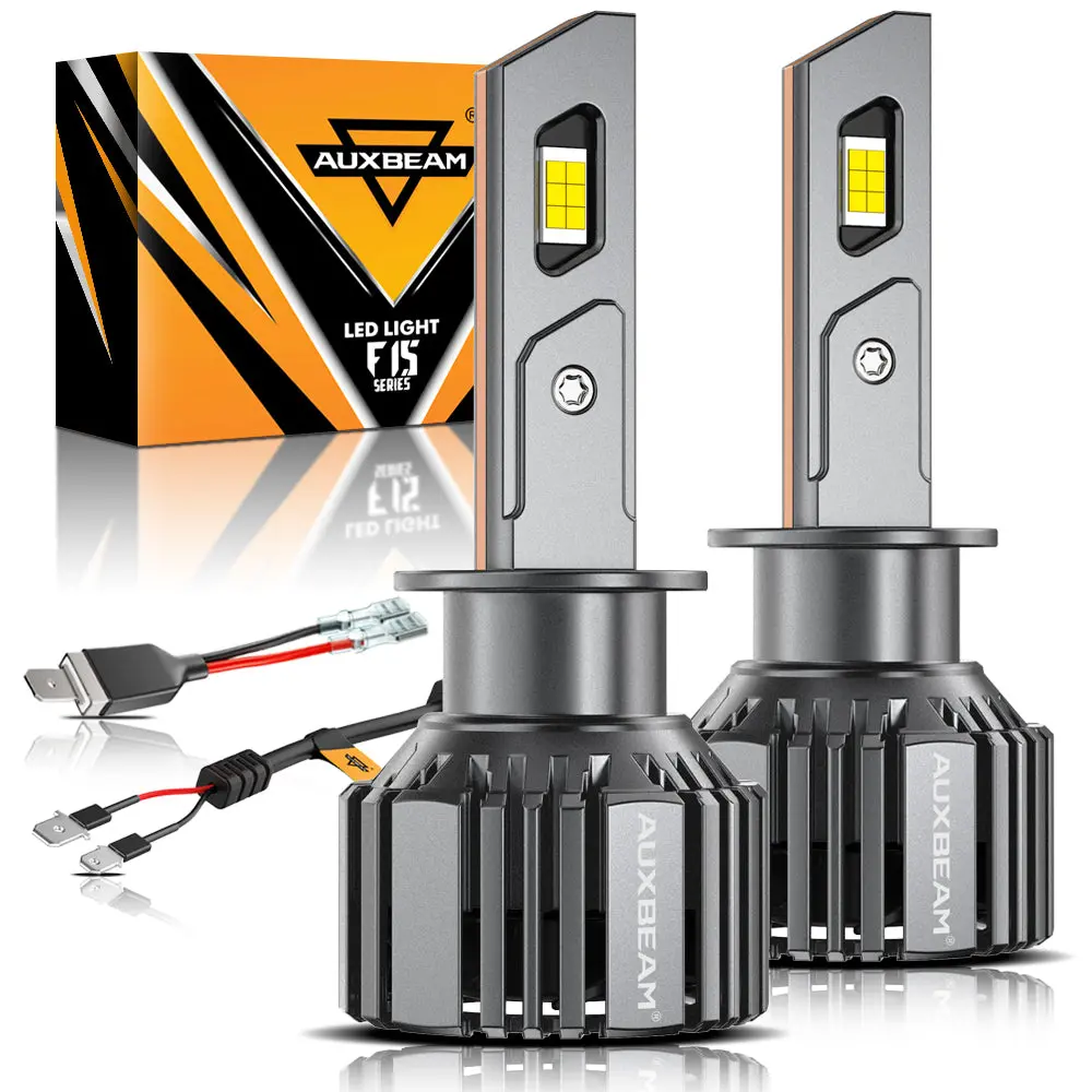 H1 Led Headlight Bulbs 90W 20000Lm F15 Series 20% Smaller Size 6500K Cool White | 2 Bulbs 1