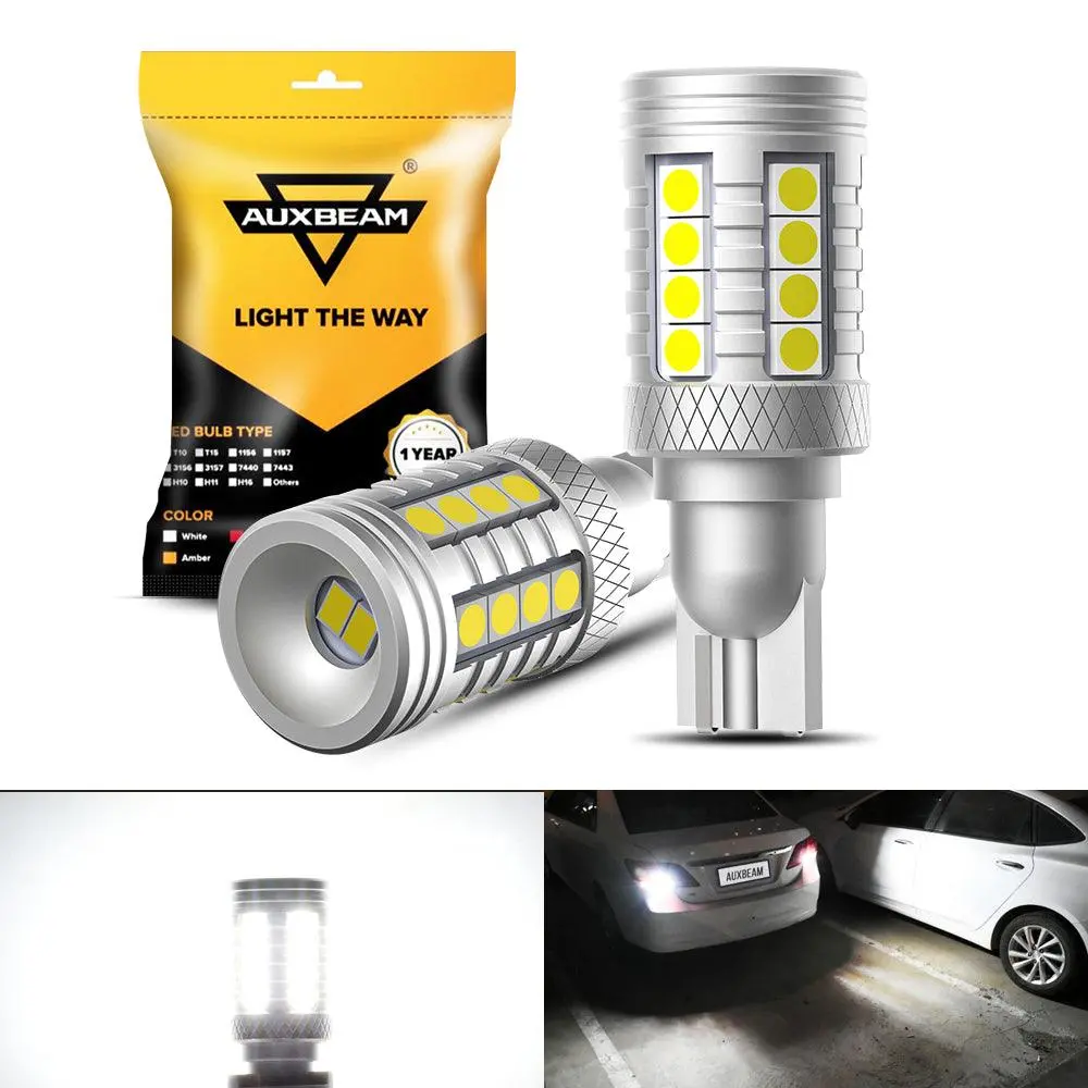 912 921 T15 W16w Led Reverse Back-Up Light Bulbs 20W 350% High Brightness Can-Bus Error Free 6500K White B3 Series | 2 Bulbs 1