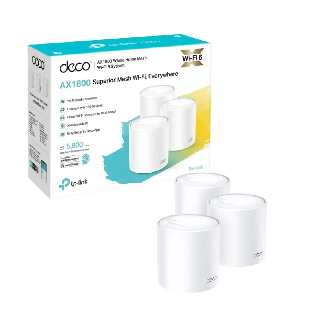 Tp-Link Deco X20 Ax1800 Whole Home Mesh Wi-Fi 6 System 3-Pack 1