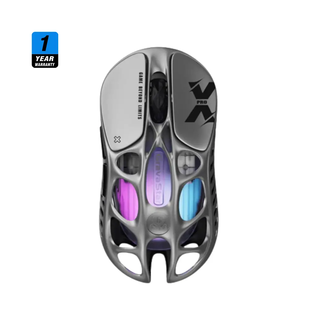 Gravastar Mercury X Pro Wireless Gaming Mouse - Interstellar Silver 1