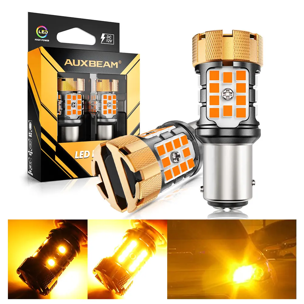 🆕1157 Bay15d Led Turn Signal Light Rear/Front, Side Maker Light Bulbs 50W 4000Lmcan-Bus Error Free 3000K Amber B21-Pro Series |2 Bulbs 1