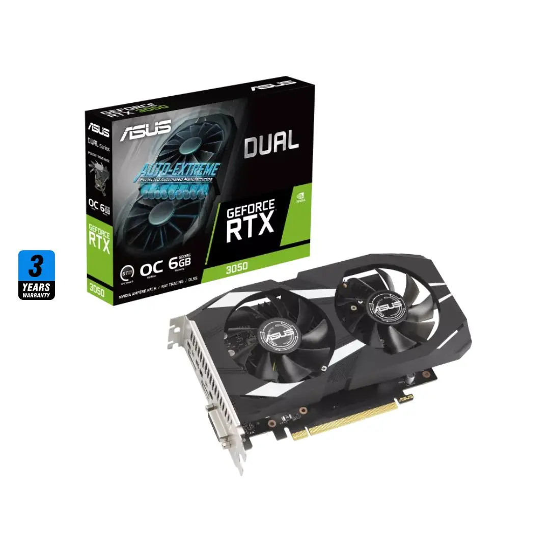 Asus Dual Geforce Rtx™ 3050 Oc Edition 6Gb Gddr6 1
