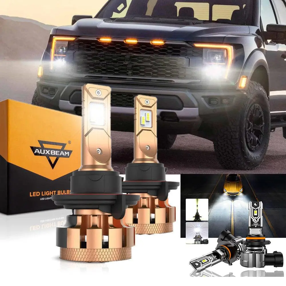 For 2004-2014 Ford F150 F-16 Plus Series H13 Built-In Canbus Automotive Grade 14000Lm Led Light Bulbs High Low Beam Bundle 1