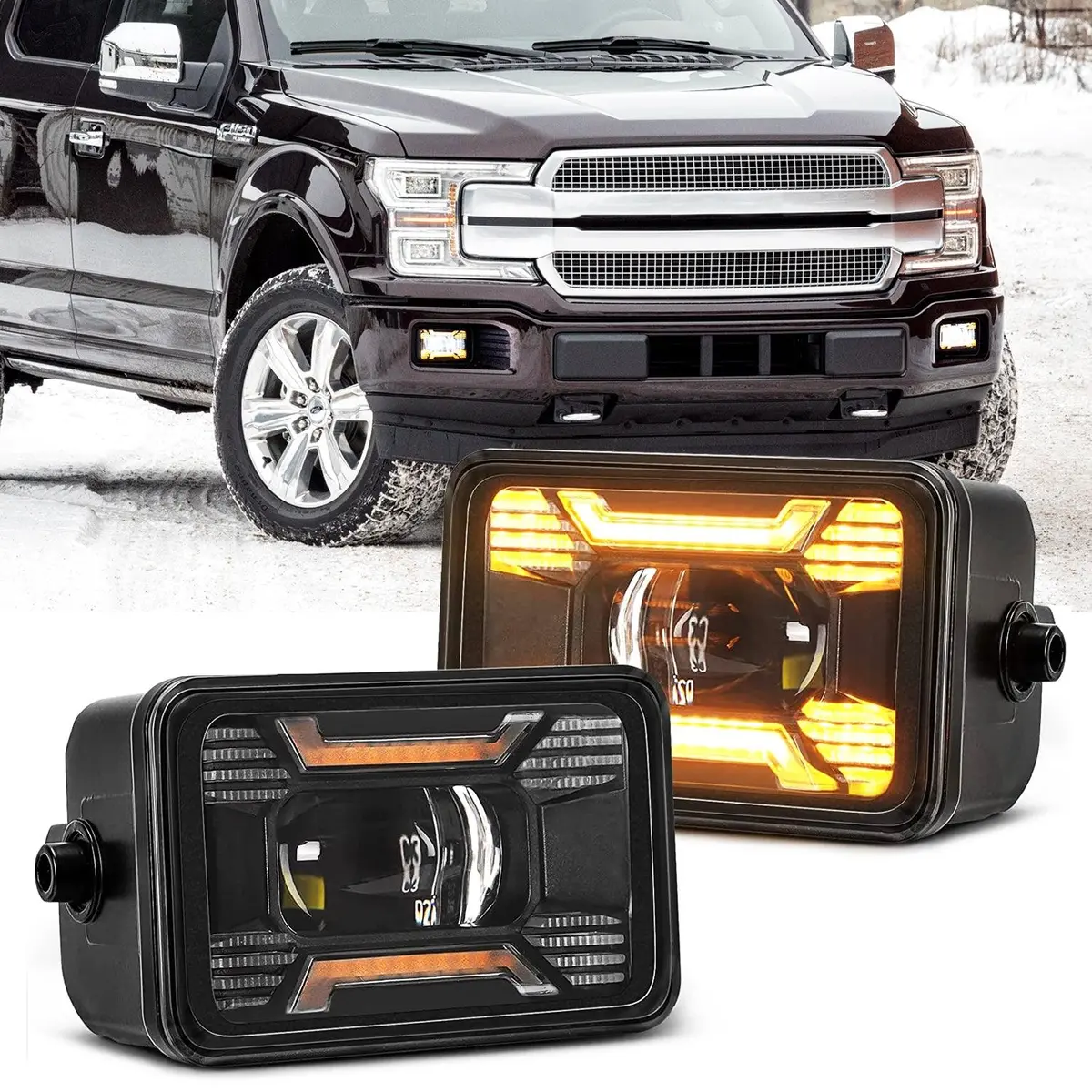 (2Pcs/Set) 60W Led Fog Lights With Drl/ Turn Signal For Ford F150 2015 2016 2017 2018 2019 2020 1