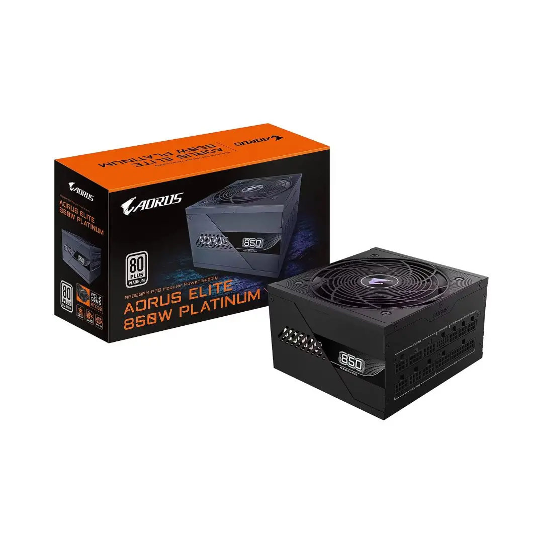 Gigabyte Aorus Elite Gp-Ae850pm, Full Modular, 850W 80+ Platinum, Pcie 5.1 - Black 1