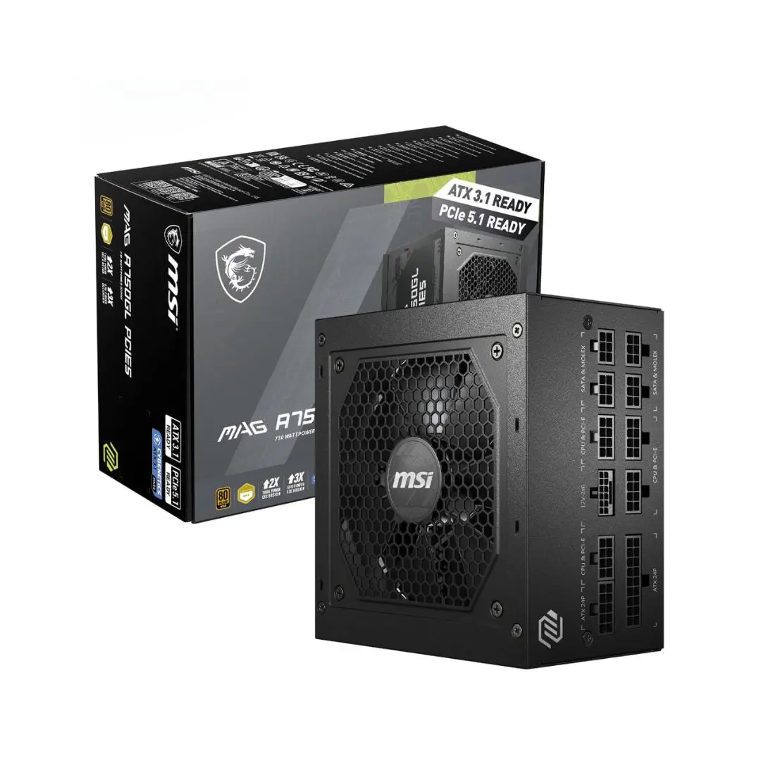 Msi Mag A750gl 750W Plus Gold Full Modular - Pcie5, Power Supply 1