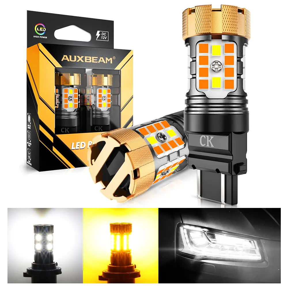 🆕 3157 Us-Ck Led Front Turn Signal & Drl Light Bulbs 50W 4000Lm Can-Bus Error Free Dual Color Switchback White & Amber B21-Pro Series | 2 Bulbs 1