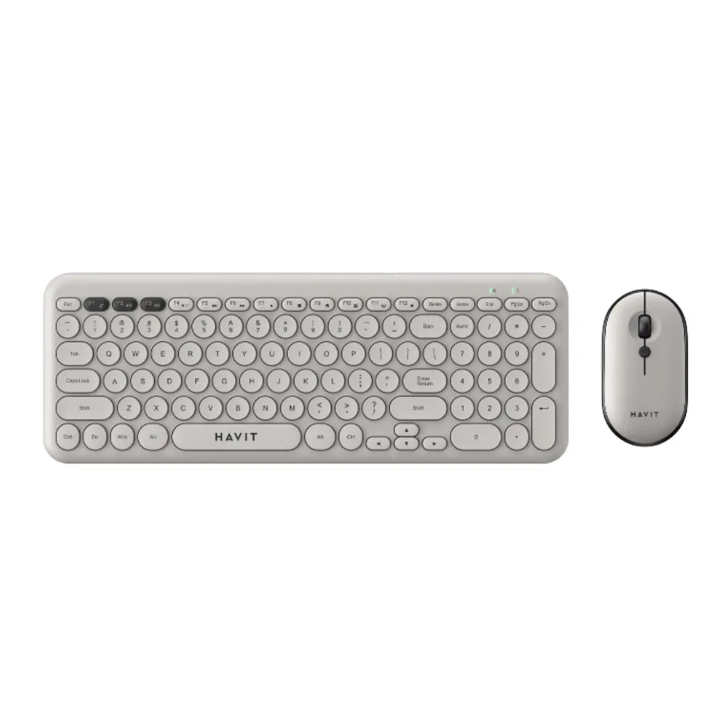 Havit Kb254gcm Wireless Keyboard & Mouse Combo - Light Gray (English Layout) 1