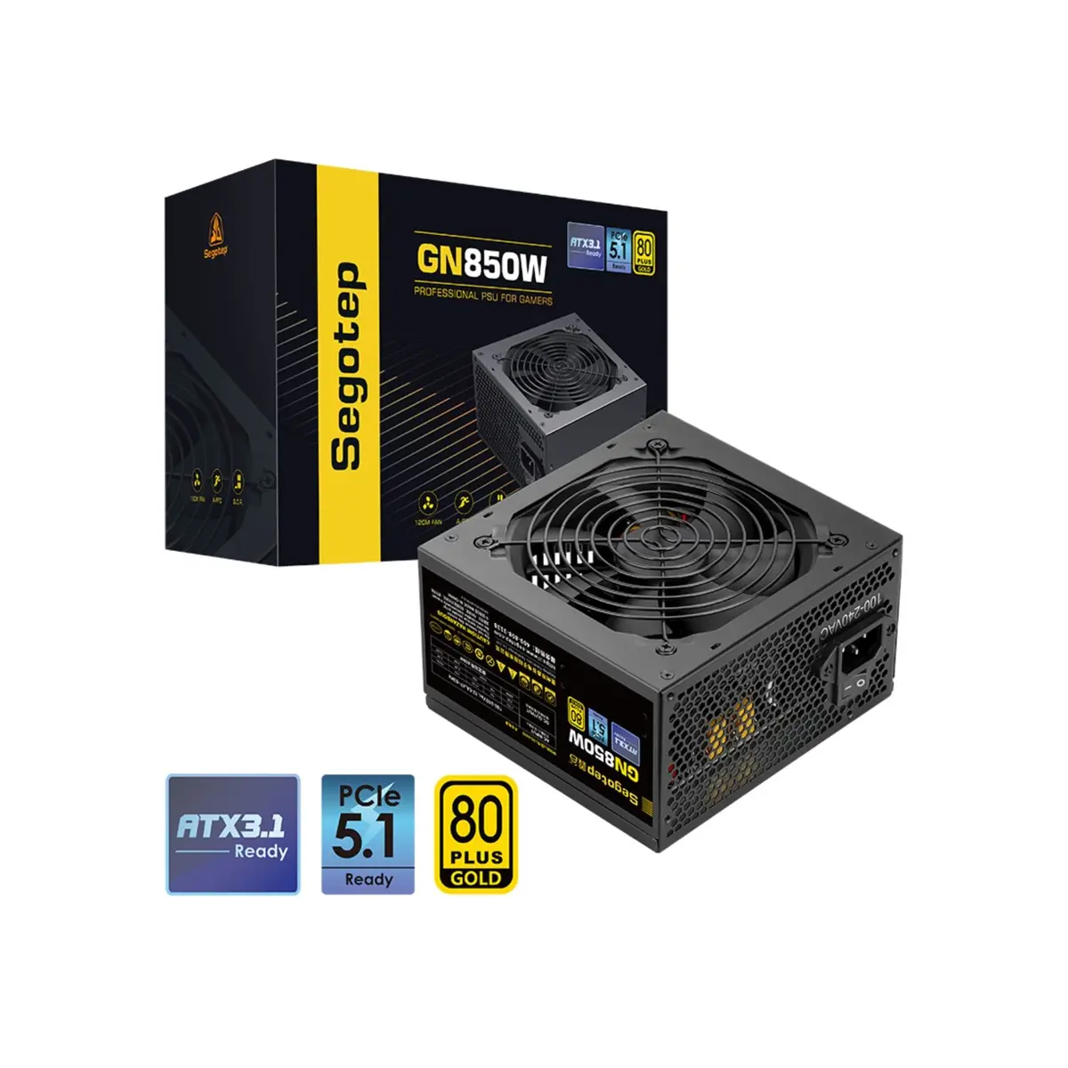 Segotep Gn850w 850W Gold 80+ Non Modular, Pcie 5.1 & Atx 3.1 1