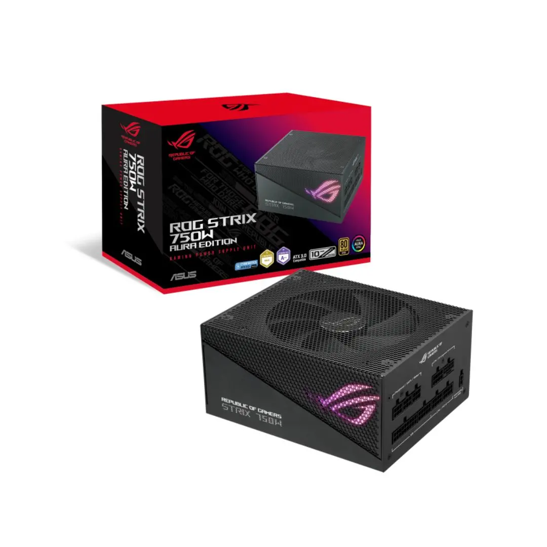 Asus Rog Strix Gaming 750W Gold Aura Edition, Full Modular, 80+ Gold, Pcie 5.0 , Atx 3.0, Black 1