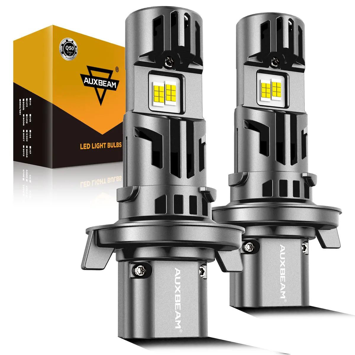 🆕Dual Turbo Fans Q50 Series 36000Lm 130W Led Headlight Bulbs 6500K Cool White 1