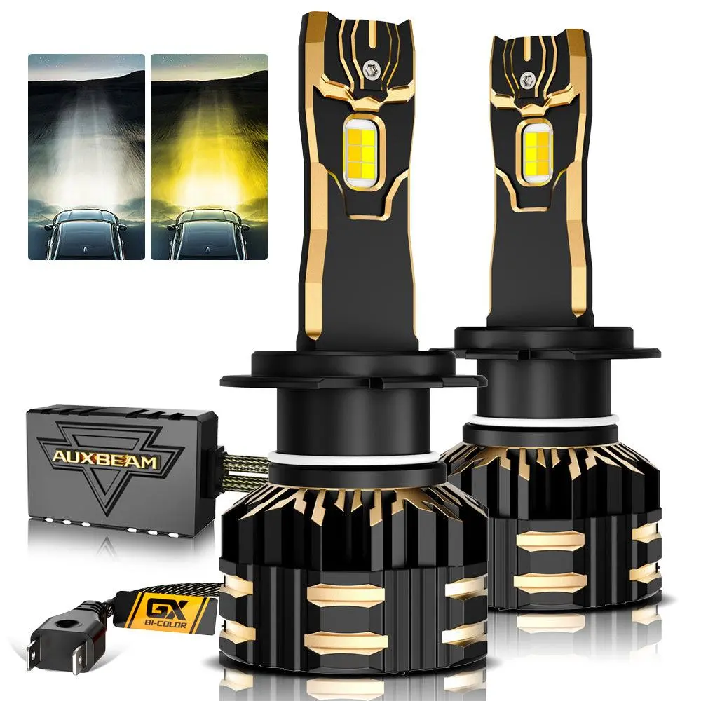 H7 Led Bulb Fog Lights/Low Beam Lights 110W 25000Lm Gx Bi-Color Series High Power & Brightness Dual Color Switchback | 2 Bulbs 1