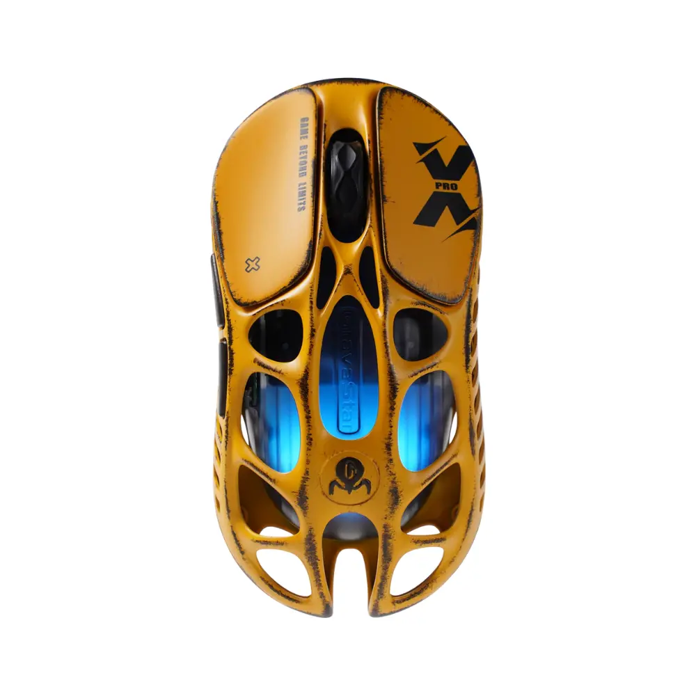 Gravastar Mercury X Pro Gaming Mouse - Battle Worn-Yellow 1