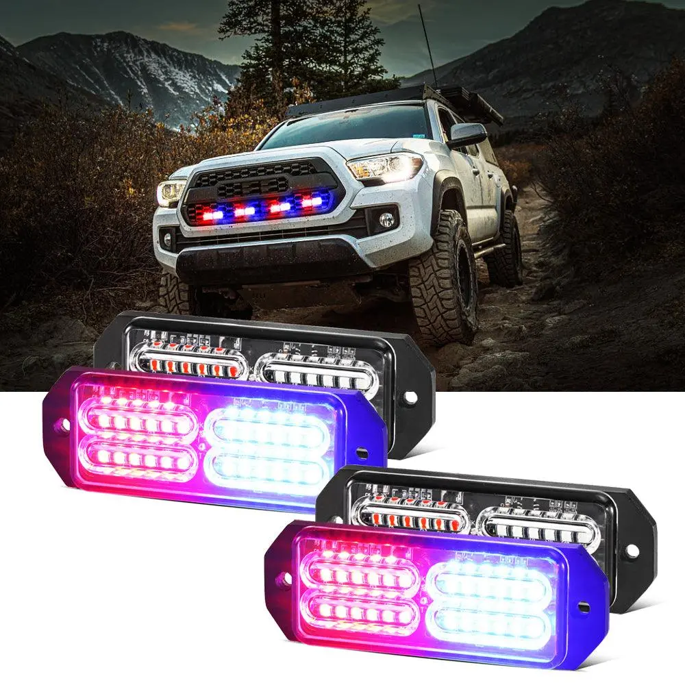 (4Psc/Set) 24Led Emergency Surface Mount Grill Strobe Light For Trucks Vehicles Atv Rv Cars Van 1