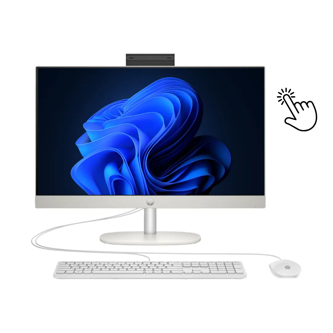 All In One Hp 24-Cr0323nh, Intel Core I5-1335U, Ram 8Gb, Ssd 512Gb, Intel Iris Xe Graphics, 24 Fhd Ips Touch Screen, Shell White 1