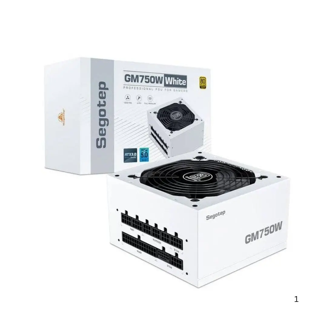 Segotep Gm750w 750W Gold 80+ Full Modular, Pcie 5.0 & Atx 3.0 - White 1