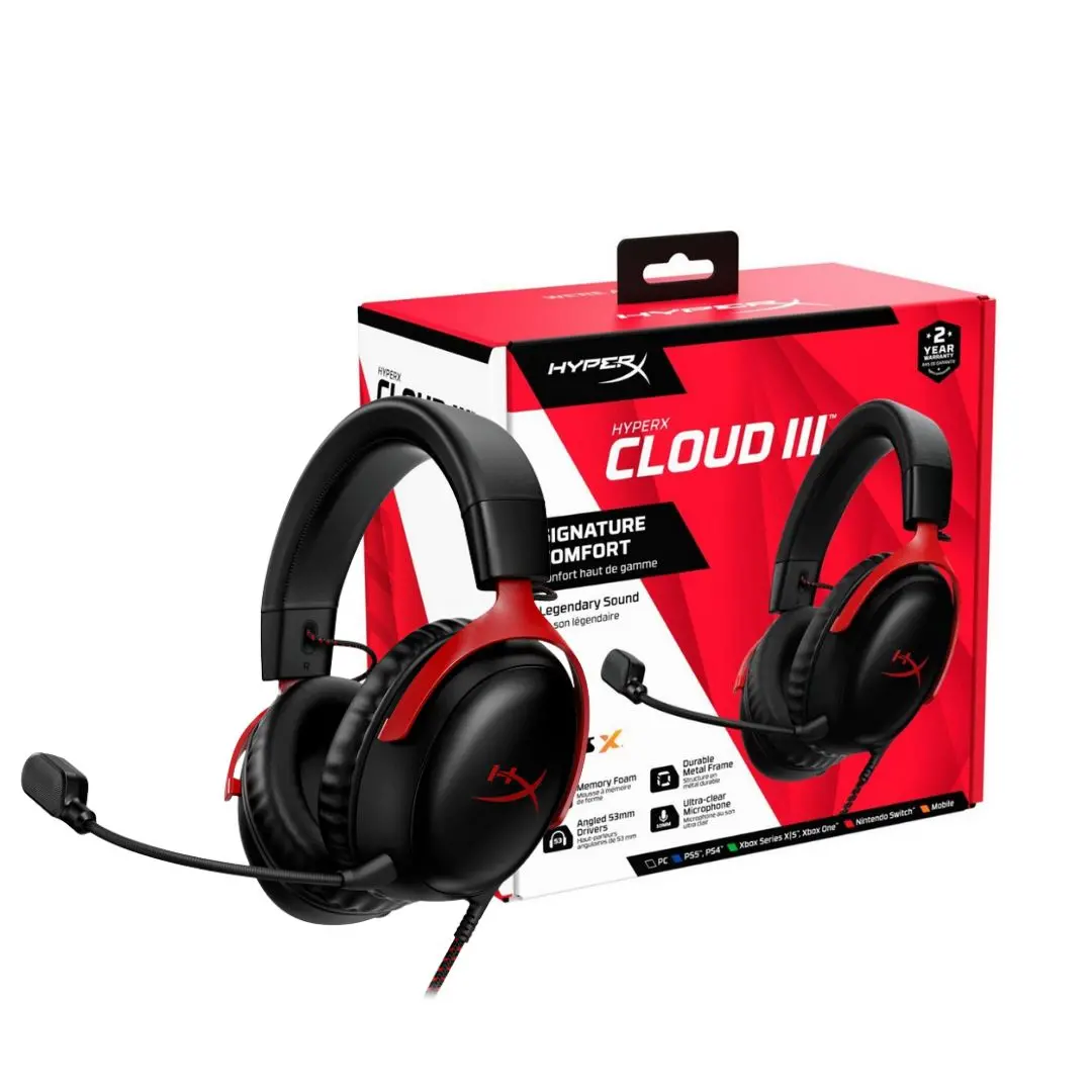 Hyperx Cloud Iii Wired Gaming Headset - Black & Red 1