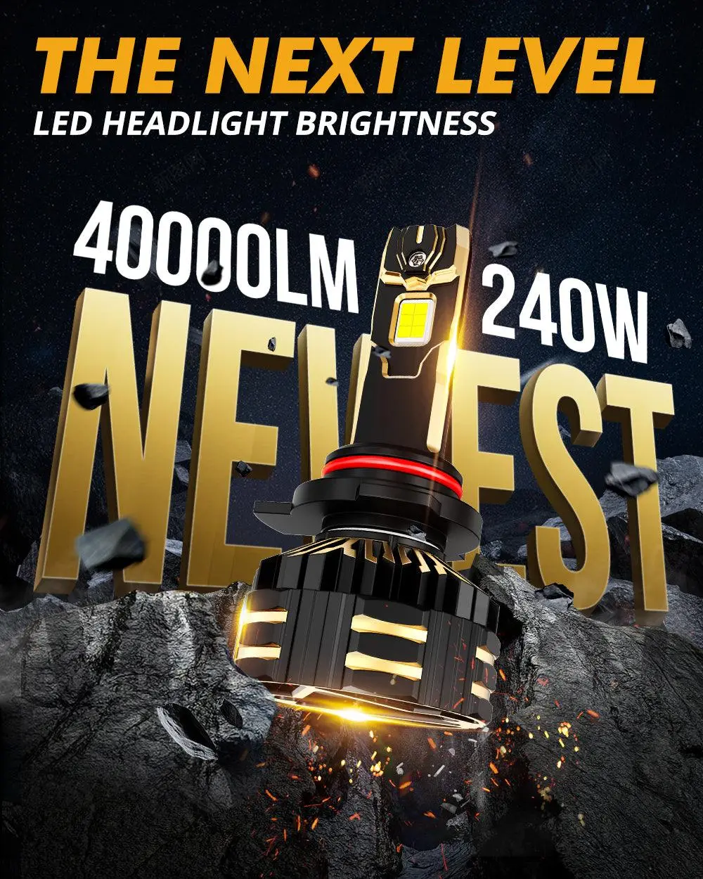 🆕9012/Hir2 Led Headlight Bulbs 240W 40000Lm Gx-Ultra Series 6500K Cool White | 2 Bulbs 2