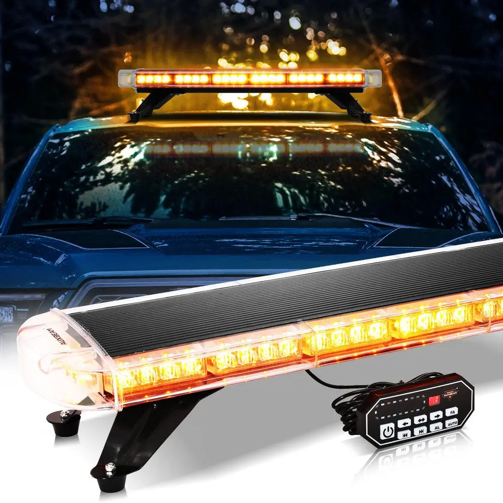 31.5" Rooftop Strobe Flashing Light Bar With Mounting Brackets 20 Flashing Modes Emergency Safety Warning Caution Beacon Lights 1