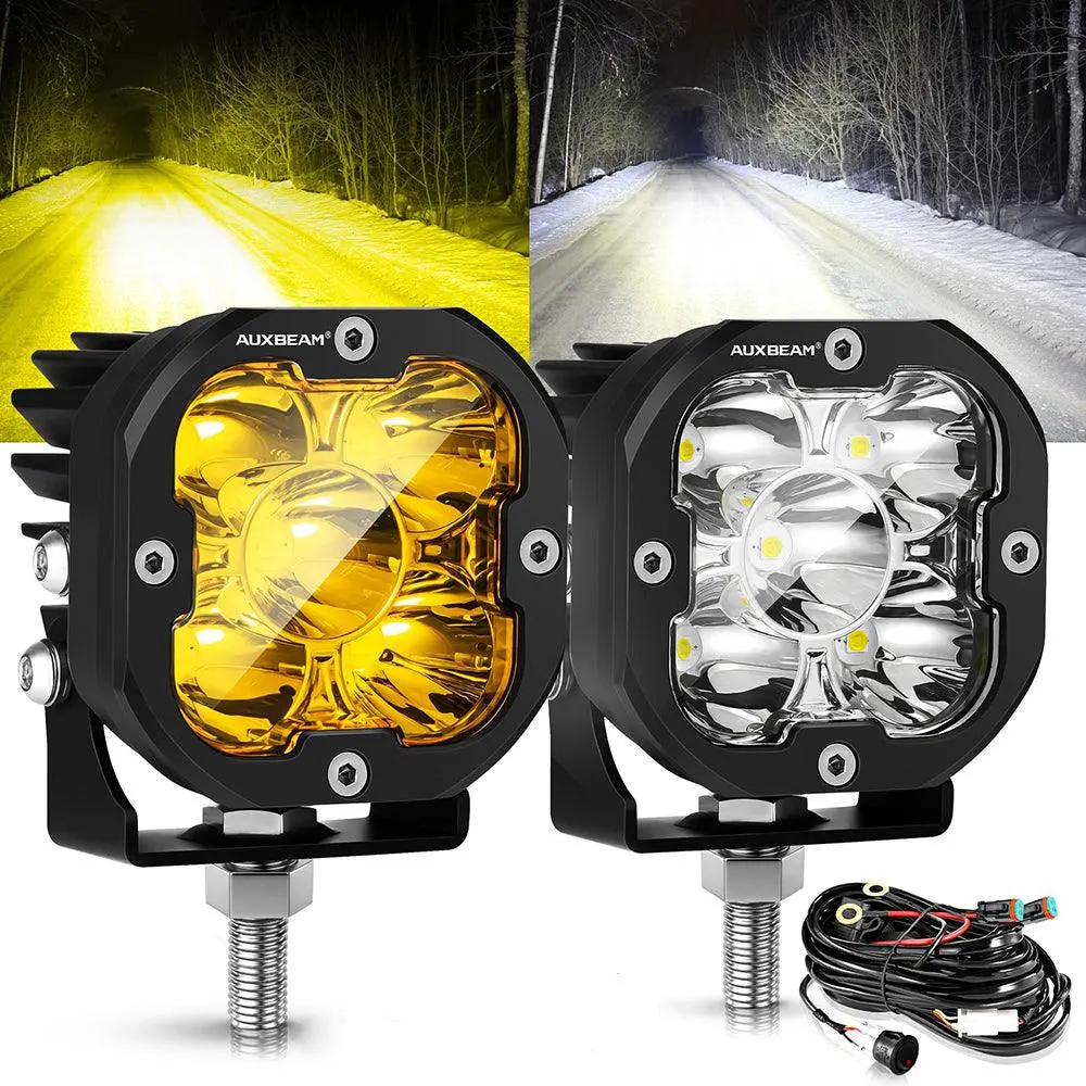 Xp-Ultra Series 3 Inch 80W Spot Beam Led Pods Amber&White Offroad Lights 1