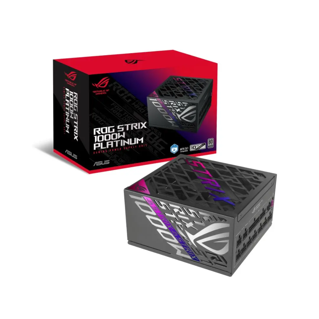 Asus Rog Strix Gaming 1000P, Full Modular, 1000W 80+ Platinum, Pcie 5.1 , Black 1